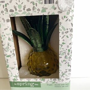 Solar Pineapple Stake Spring Shop Yellow Green Decor Outdoor Yard Garden Light